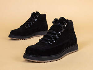 Ботинки мужские замшевые черные на шнурках зимние Ботинки мужские замшевые черные на шнурках зимние