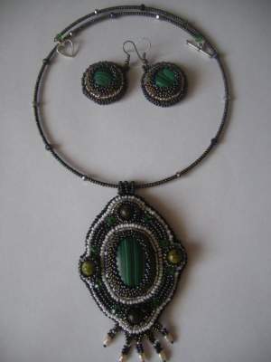 Малахитовый кулон