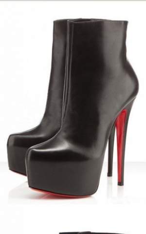 Simple Design OL Waterproof High Heel Boots Black