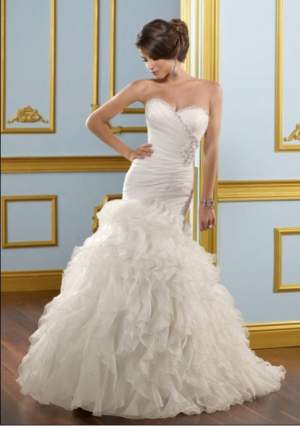 Off Shoulder Tiered Sequins Train Tulle Wedding Dress