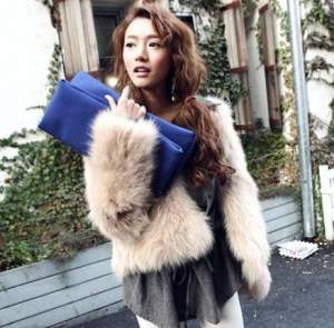 Fur Pure Color Noble Pattern Coat