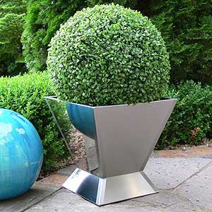 Кашпо для цветов из нержавеющей стали
