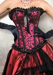 Малиново-черный корсет для Вечеринки. ЕЕ29