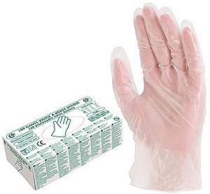 Перчатки виниловые одноразовые