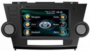 Штатная магнитола Road Rover Toyota Highlander 2008 GPS DVD 2 din bluetooth TV