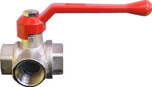 Кран шаровой 3-ход. Трёхходовый Г-обр. 1/2"