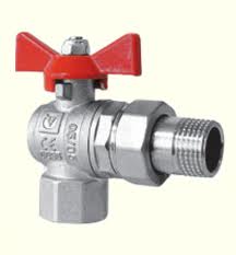 Кран шаровой со сгоном внутренний-наружный 1/2", с американкой, угловой