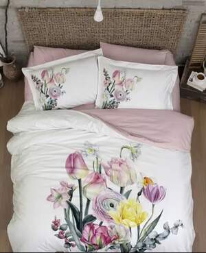 Сатиновое постельное белье First Choice 3D Satin Pamira Евро